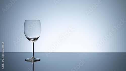 simple Empty clear wineglass on table