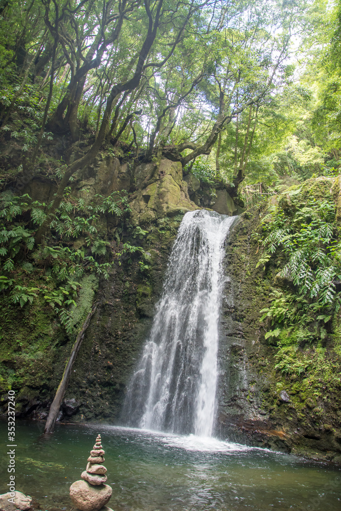 walk and discover the prego salto waterfall on the island of sao miguel, azores walk and discover the prego salto waterfall on the island of sao miguel, azores