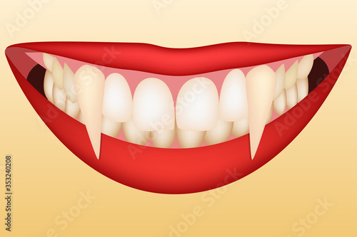 Red vampire mouth vector