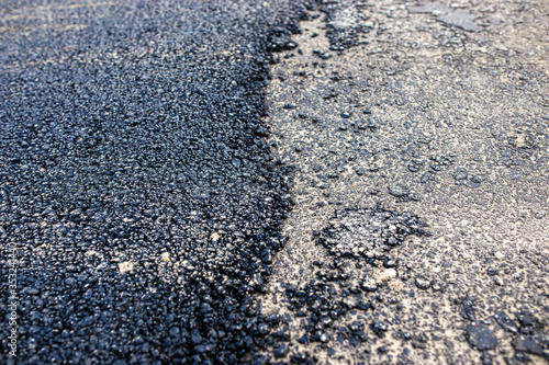 Wallpaper Mural new and old asphalt on the road.. Torontodigital.ca