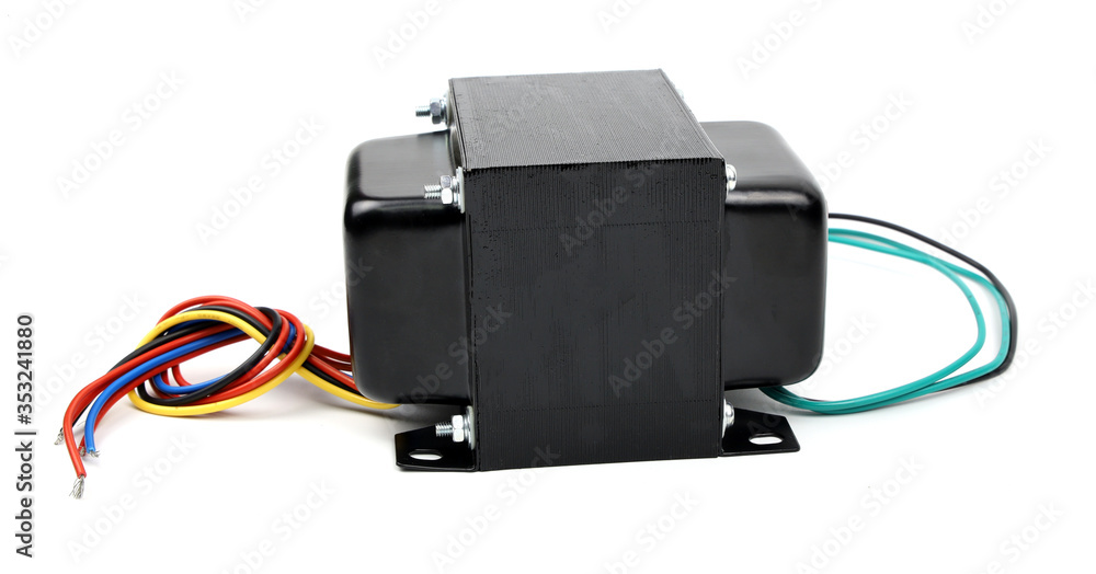 Electric transformer isolated on a white background Electric transformer isolated on a white background
