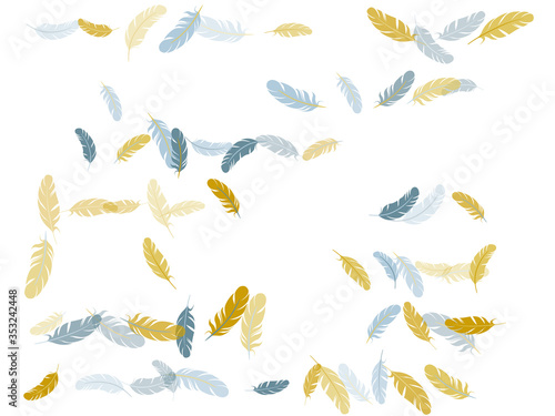 Falling feather elements soft vector design.
