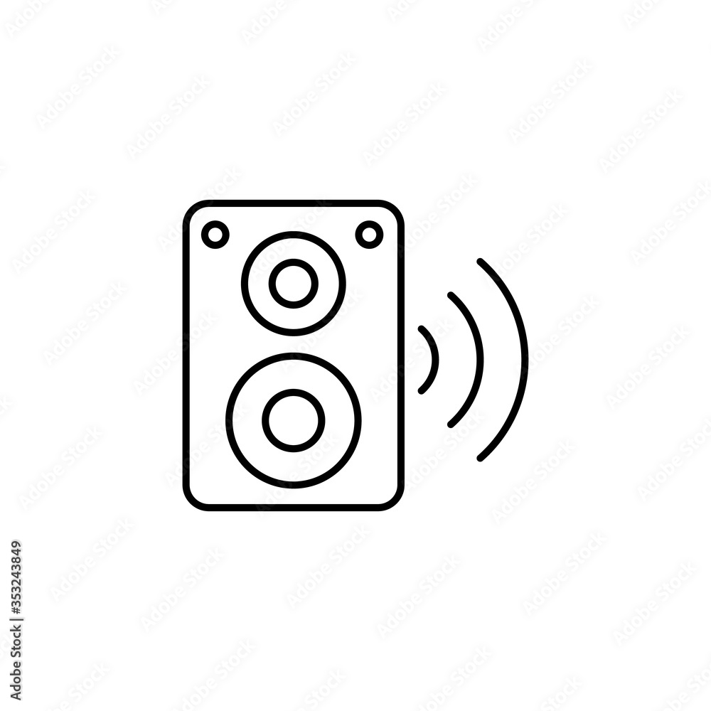 Speaker, music icon. Simple line, outline vector elements of smart home for ui and ux, website or mobile application on white background Speaker, music icon. Simple line, outline vector elements of smart home for ui and ux, website or mobile application on white background