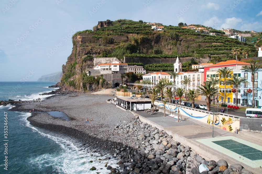 View of the seaside town of Ponta do Sol in Madeira