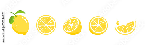 Vector illustration of lemon for summer