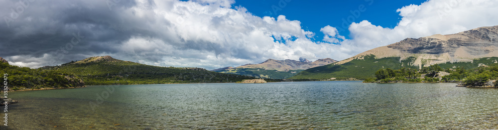 Laguna Del Pato lake in Los Glaciares National park in Argentina