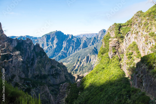 Panorama of Curral Das Freiras valley as seen from Pico Ruivo trail © Karthik