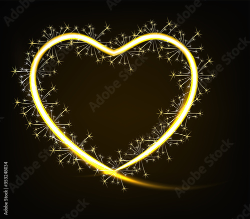 Heart firework sparkler vector