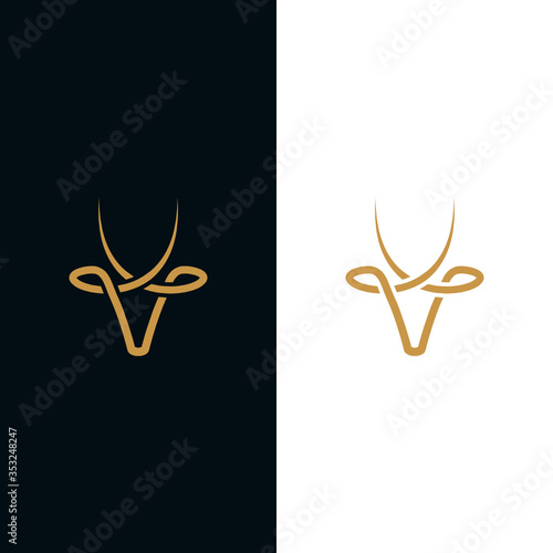 Goat as a logo design. Illustration of a goat as a logo design on a black and white background