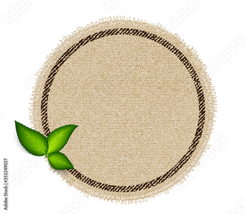 Vector fabric canvas badge, sticker, appliqué