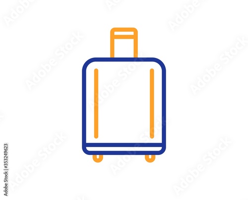 Airport baggage reclaim line icon. Airplane luggage sign. Flight checked bag symbol. Colorful thin line outline concept. Linear style baggage reclaim icon. Editable stroke. Vector