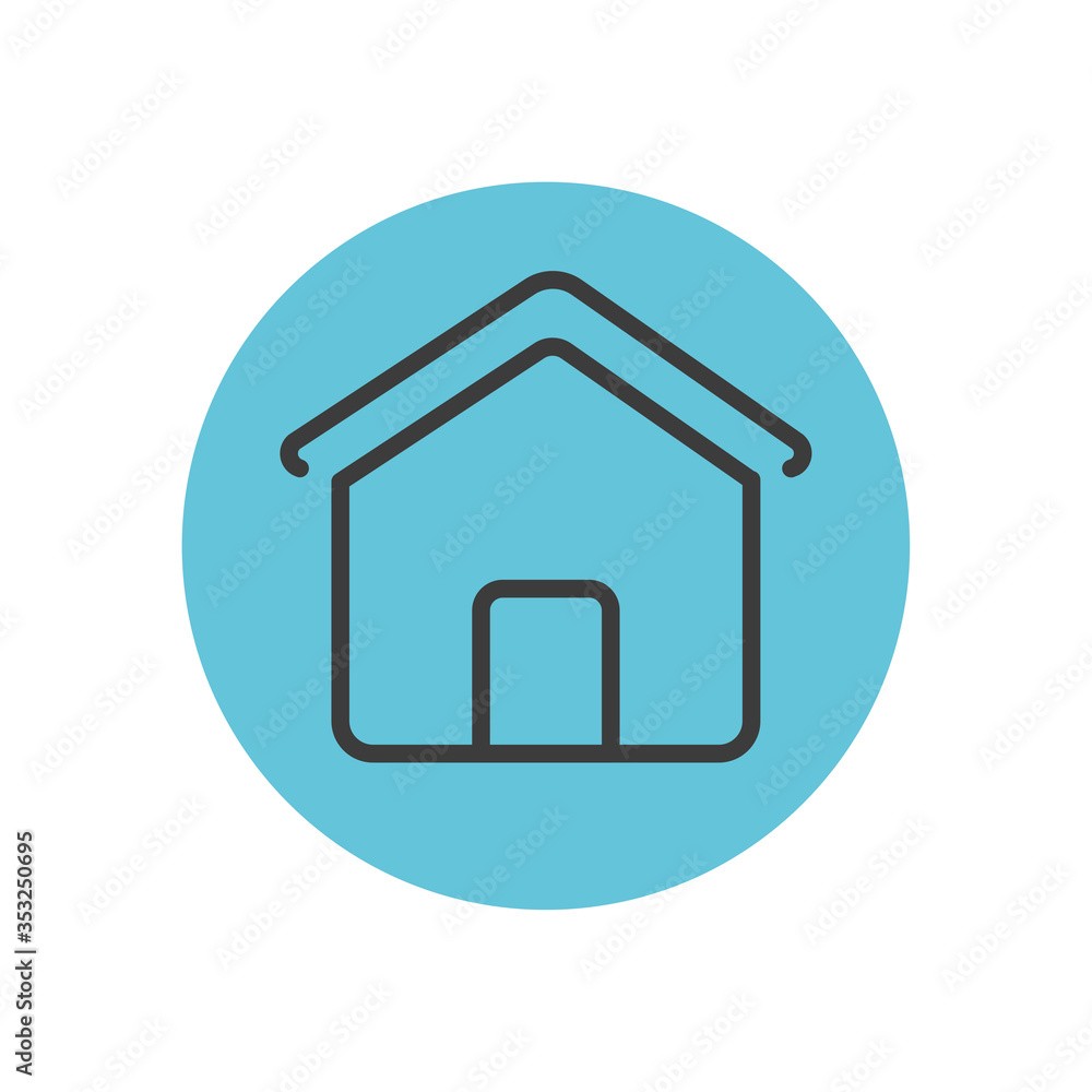 Obraz premium house shape icon, block line style