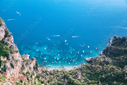 Panoramic view from the top of Capri island  Italy