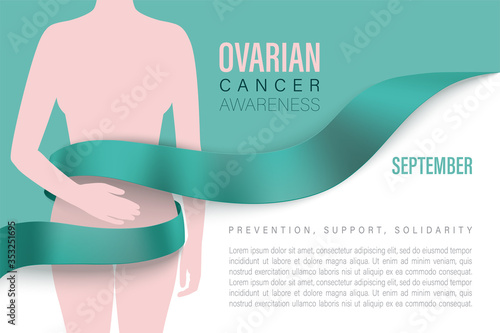 Ovarian Cancer awareness month vector banner