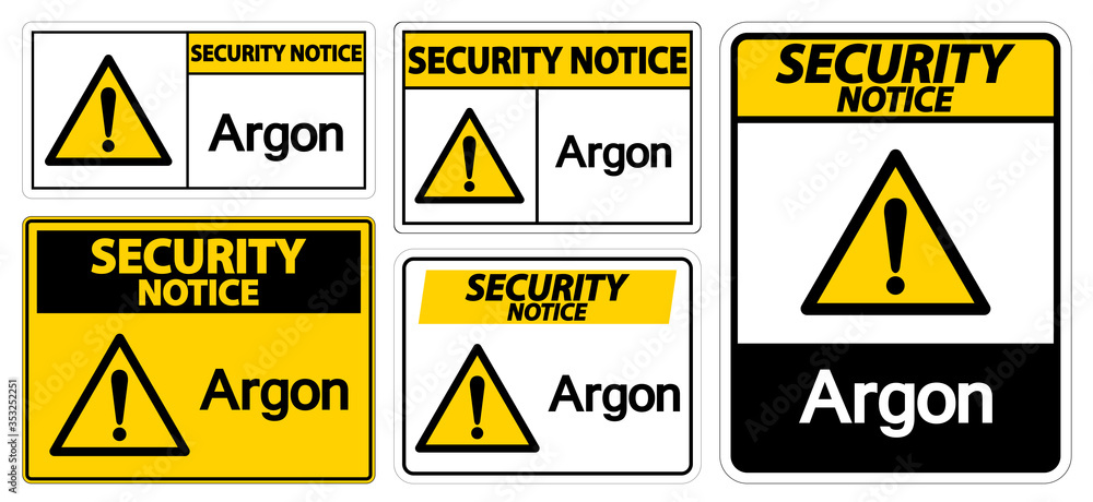 Security Notice Argon Symbol Sign Isolate On White Background,Vector Illustration EPS.10 Security Notice Argon Symbol Sign Isolate On White Background,Vector Illustration EPS.10