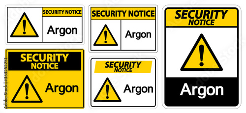 Security Notice Argon Symbol Sign Isolate On White Background,Vector Illustration EPS.10