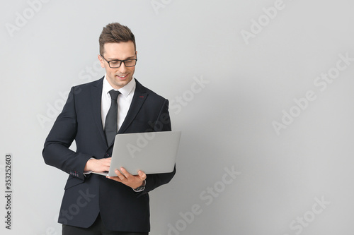 Handsome businessman with l...