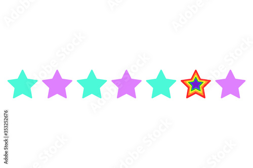 Illustration White background rainbow star transform liberate human right of LGBT freedom concept Proud love to be. To celebrate gay pride, coming out change of true gender and sexuality equality