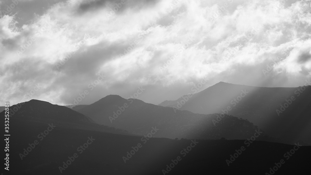 Black and white mountains. Black and white mountains.