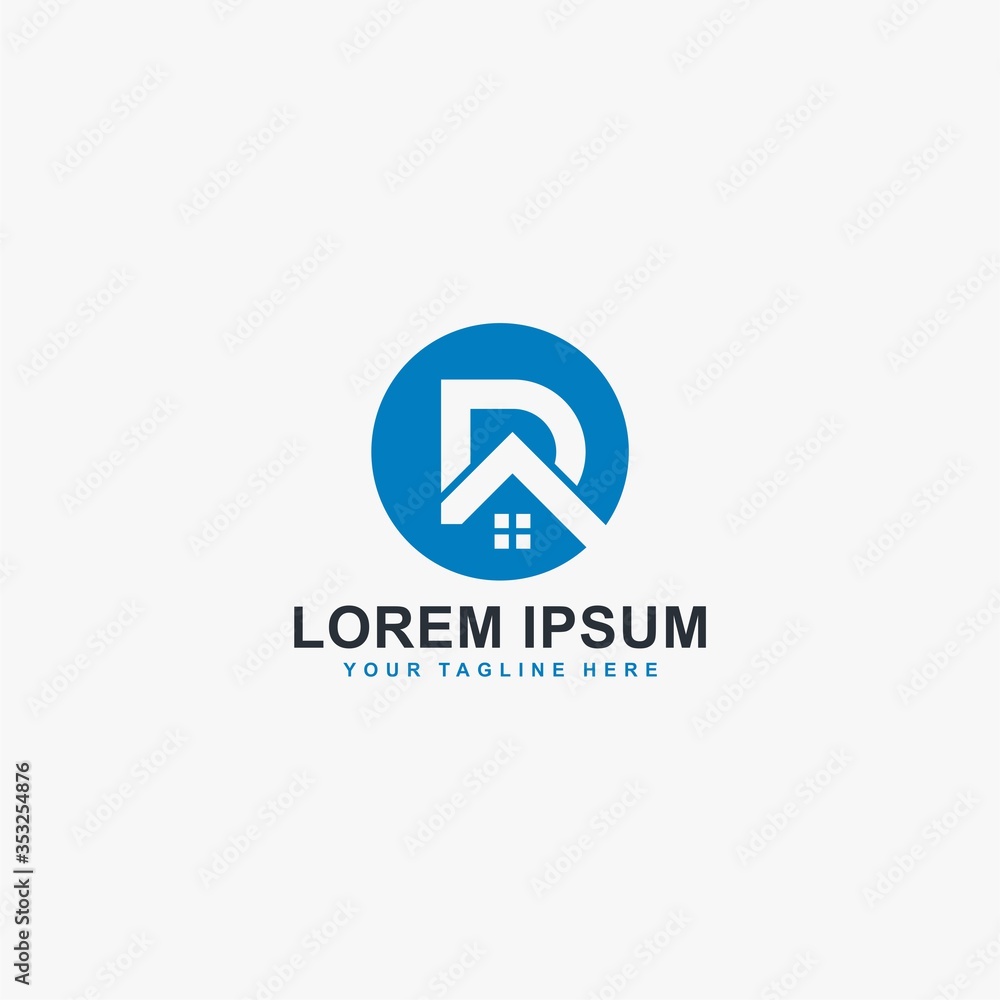 Letter D outline in circle logo design vector. Letter D outline in circle logo design vector.