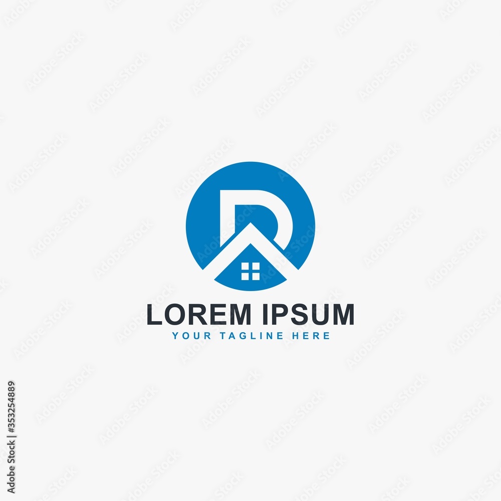 Letter D outline in circle logo design vector. Letter D outline in circle logo design vector.
