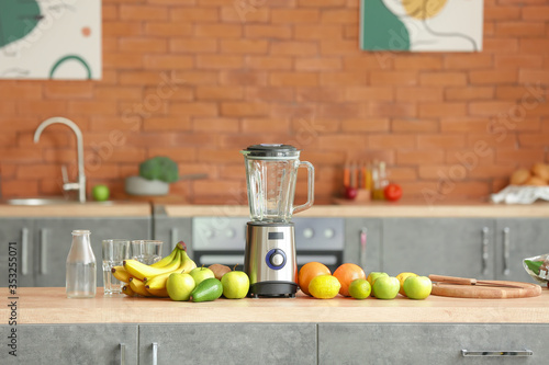 Modern blender and ingredie...