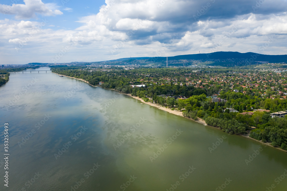 Roman Coast - the bank of the Danube river in Budapest, Hungary.
