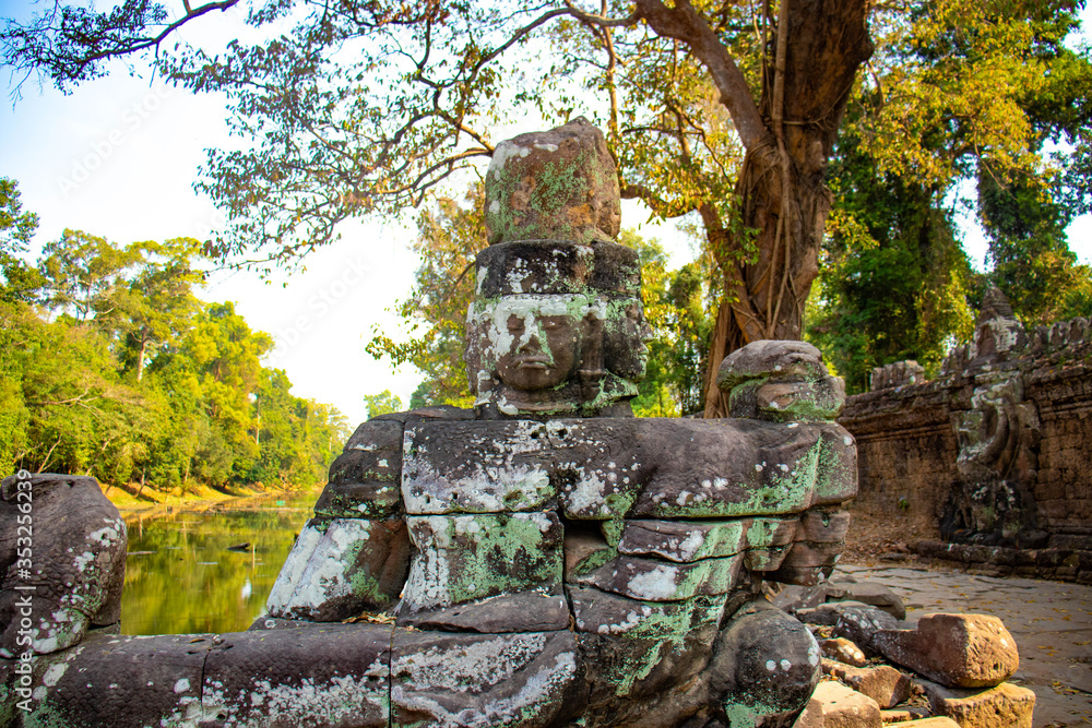 Fototapeta premium A beautiful view of Angkor Thom temple at Siem Reap, Cambodia.