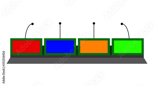Colorful Contestant Podium for Prize Game Show