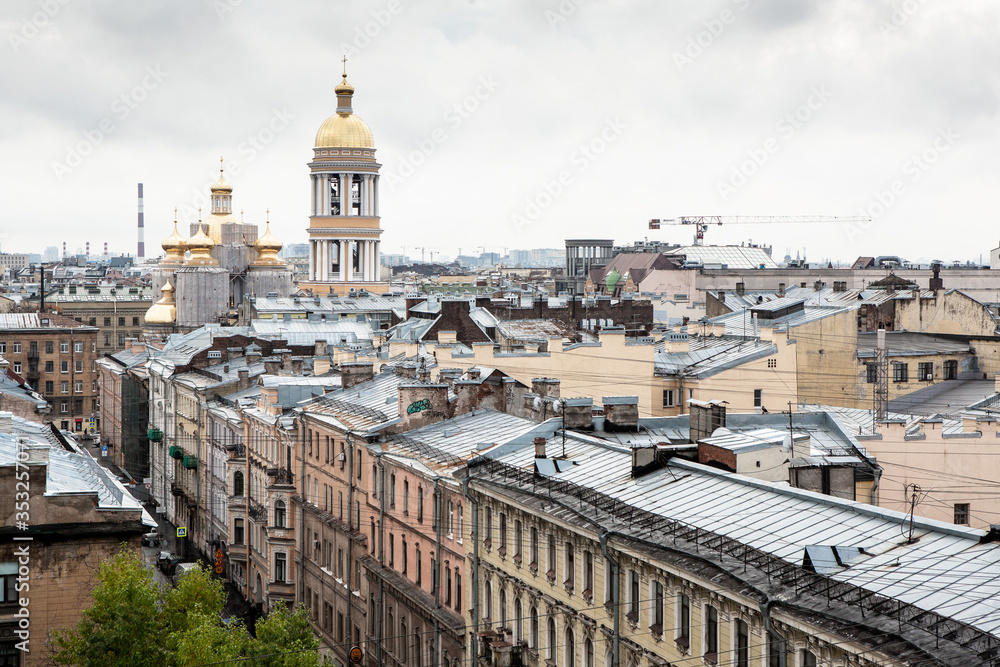 Beautiful view of the roofs in Saint Petersburg