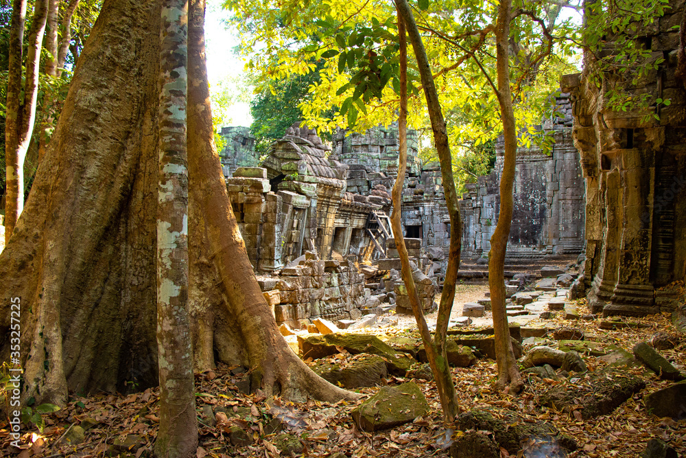 Obraz premium Piękny widok na świątynie Angkor Wat w Siem Reap w Kambodży.