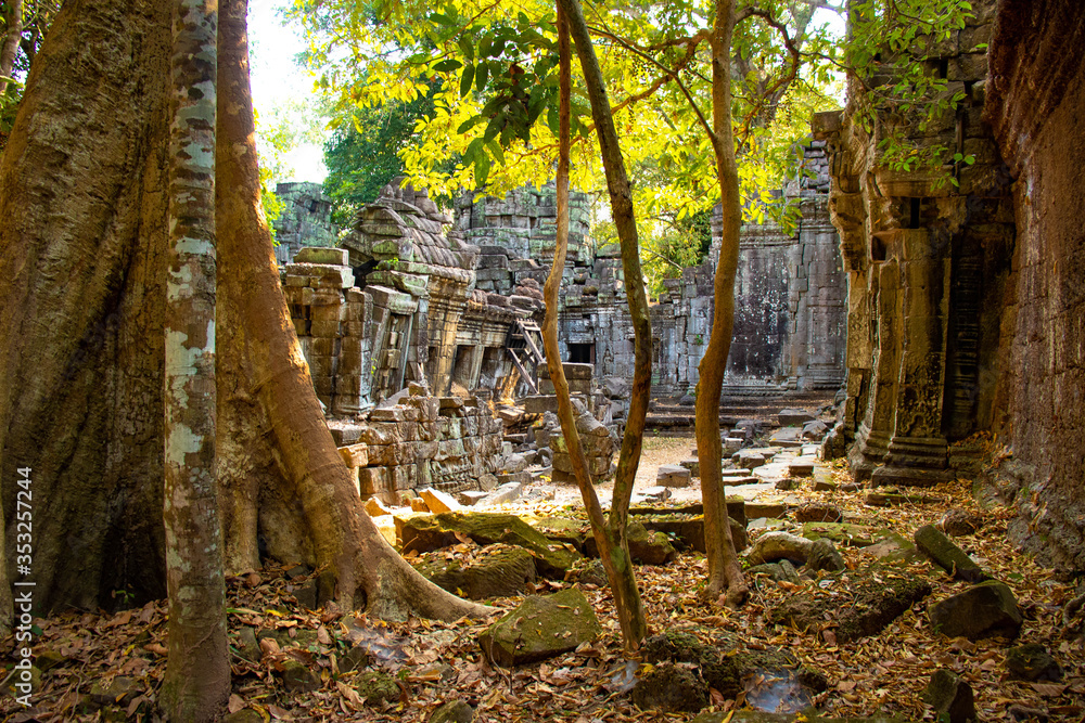 Obraz premium Piękny widok na świątynie Angkor Wat w Siem Reap w Kambodży.