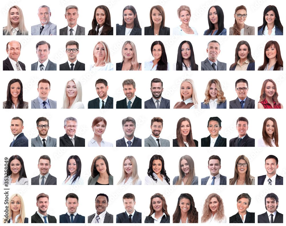collage of successful modern businesswoman. isolated on white collage of successful modern businesswoman. isolated on white