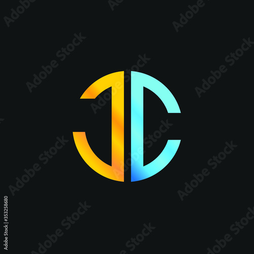 Free Download JC initial logo circle shape vector black and gold. - GFXLoad
