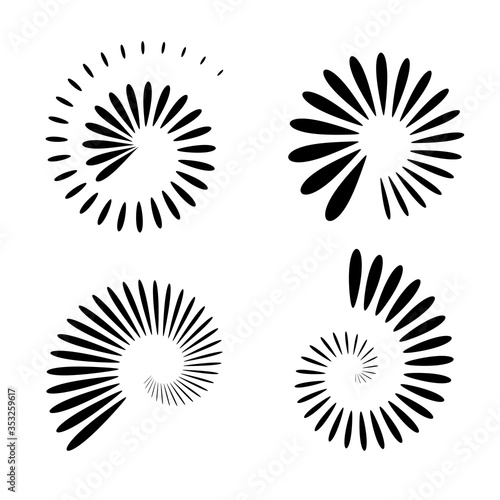 Abstract icons in spiral shape. Design elements set.