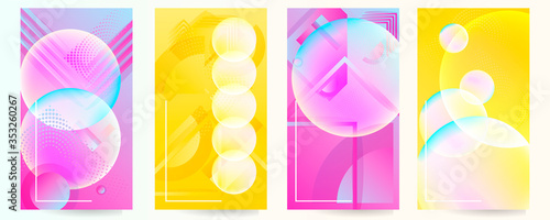 Summer poster and music fest flyer music fest set. Fluid holographic gradient shape and line. Stock vector eps 10 modern house club banner layout