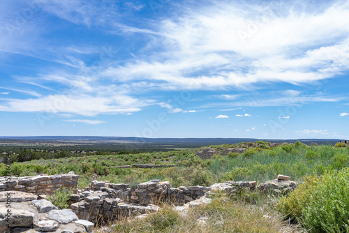 A landscape of ancient native American ruins in central New Mexico