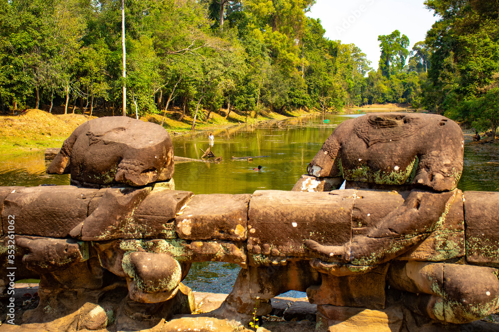 A beautiful view of Angkor Thom temple at Siem Reap, Cambodia. A beautiful view of Angkor Thom temple at Siem Reap, Cambodia.