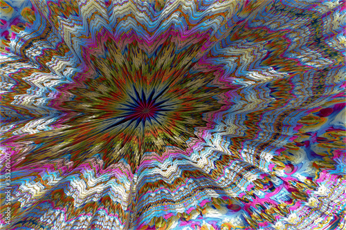 3D render. Fractal image of a 3D object. Fractal landscape. A colorful computer-generated image. The fractal background. Textures for the design. Abstract painting. Pattern