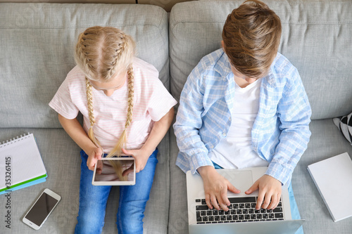 Cute little children with l...