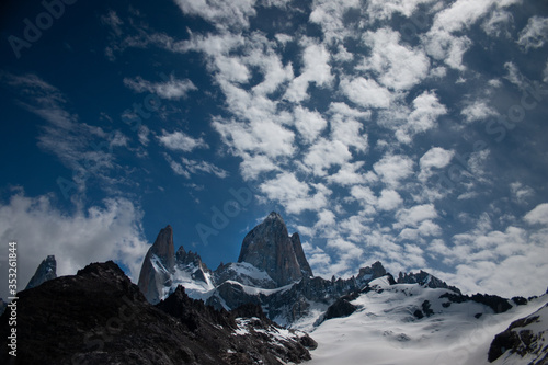 the mountain the peaks and lakes of patagonia argentina, with a sky full of clouds © Javier