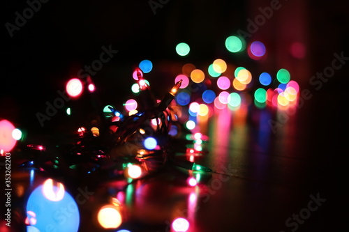 Luces de Navidad con efecto bokeh