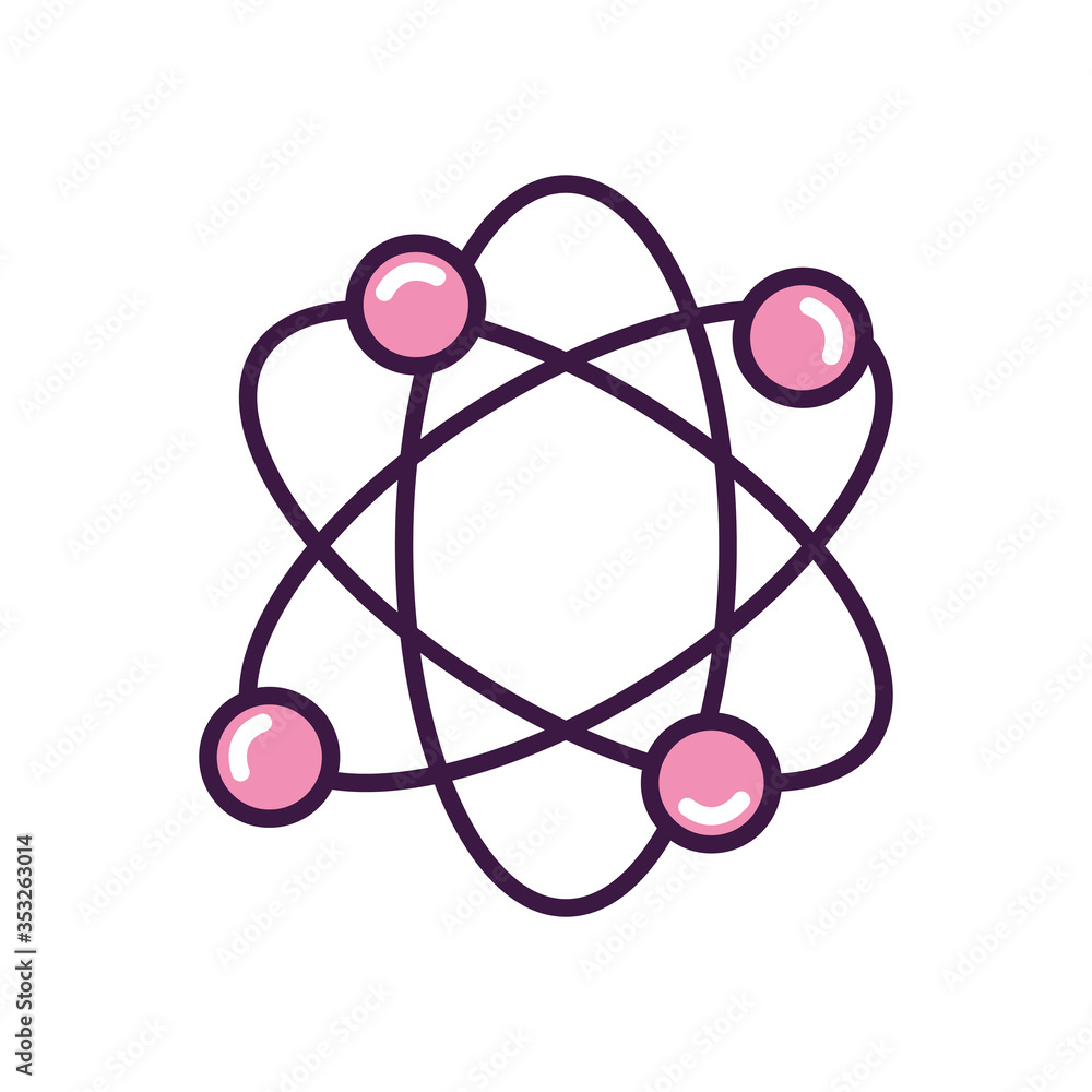 atom icon image, line color style atom icon image, line color style
