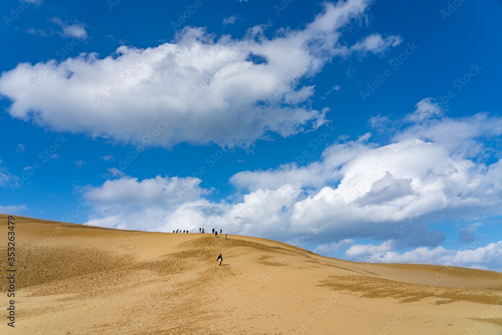 Tottori Sand Dunes (Tottori Sakyu). The largest sand dune in Japan, a part of the Sanin Kaigan National Park in Tottori Prefecture, Japan Tottori Sand Dunes (Tottori Sakyu). The largest sand dune in Japan, a part of the Sanin Kaigan National Park in Tottori Prefecture, Japan