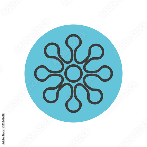 microbe icon image, block line style