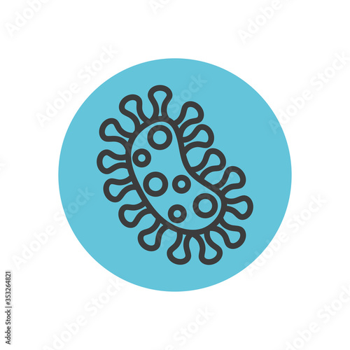 bacteria icon image, block line style