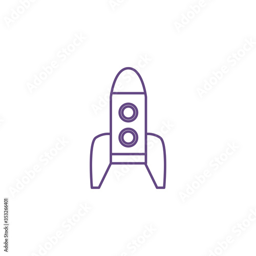 rocket launcher space isolated icon