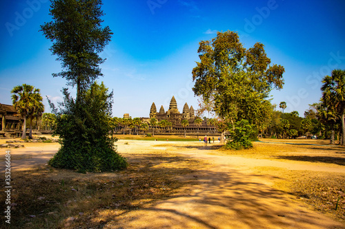 A beautiful view of Angkor Wat temple at Siem Reap, Cambodia.