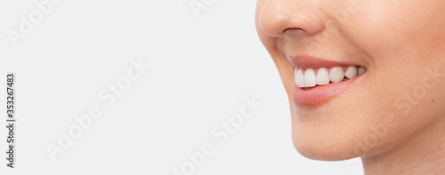 Teeth whitening  dental care concept