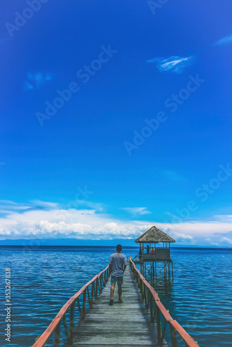 wooden bridge over the sea